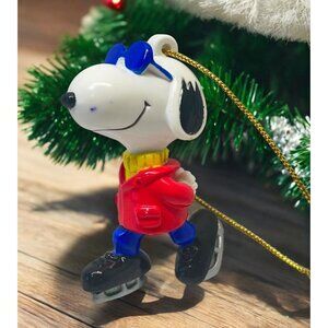 Vintage Snoopy Ice Skating Christmas Ornament Peanuts Joe Cool